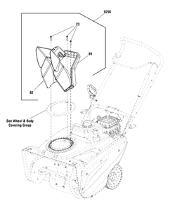 Chute Group - Manual Diagram and Parts List for SS22EL (1697350-00)(2020) Briggs and Stratton Snow Blower